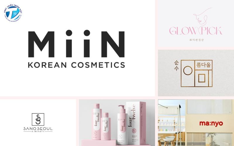 Mẫu logo cửa hàng mỹ phẩm phong cách Hàn Quốc hiện đại.